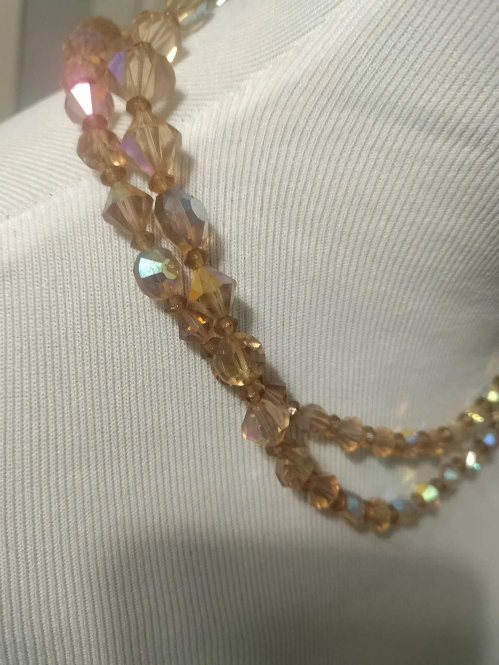 Aurora Borealis VTG Double Strand Crystal Bead 18